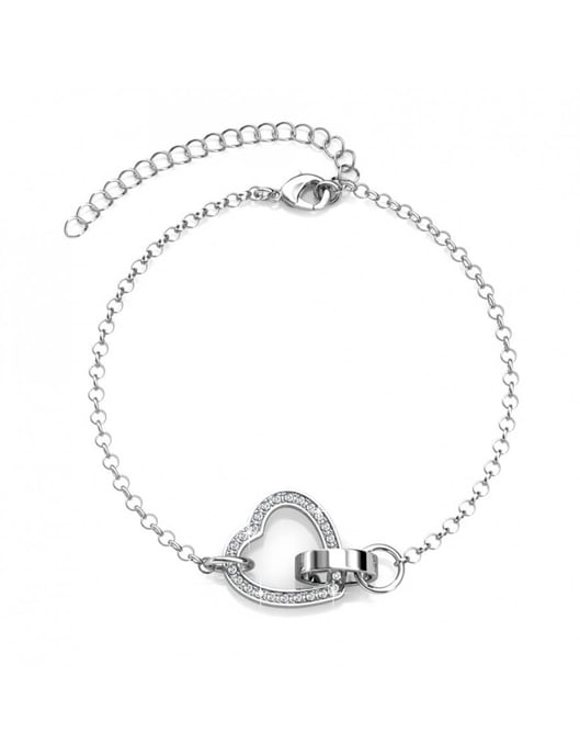 Pulsera Corazón Cerrado - Plata y Cristal - Image 3