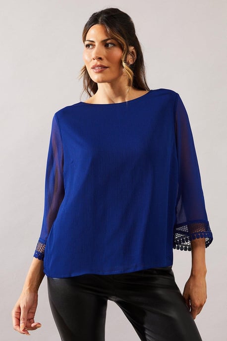 Lace Cuff Overlay Top
