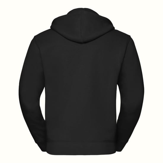 Russell Mens Authentic Full Zip Hooded Sweatshirt / Hoodie (Black) - Image 2
