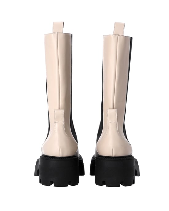Sergio Rossi Milla Platform Boots in White Leather - Image 4