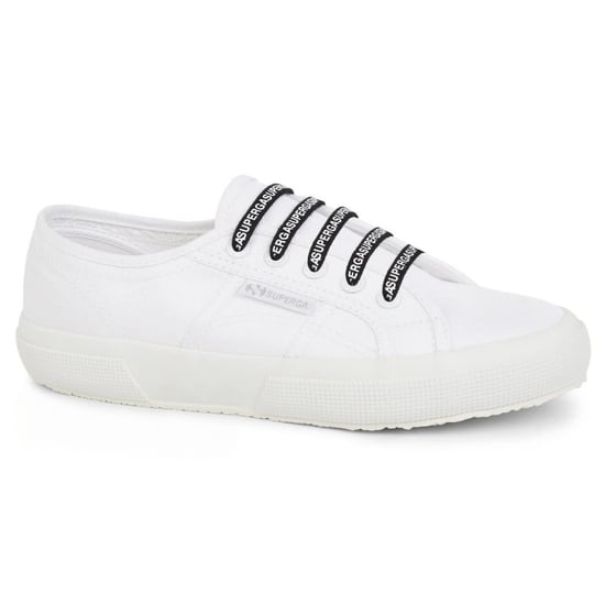 Superga Logo Cotton Shoe Laces (White/Black) - Image 1