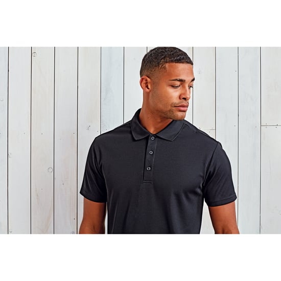 Premier Mens Sustainable Polo Shirt (Black) - Image 2