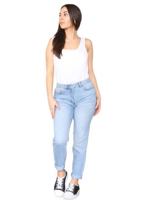 M&Co Jeans Mom de Pierna Recta y Talle Alto para Mujer - Image 1