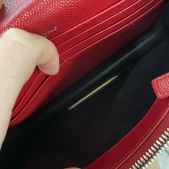 Saint Laurent Classic Cassandre Matelassé Wallet On Chain Bag in Red Leather - Image 6