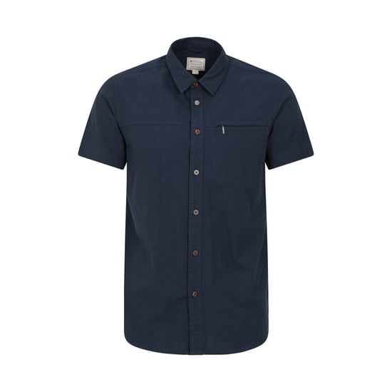 Mountain Warehouse Mens Coconut Slub Short-Sleeved Shirt (Navy) - Image 1