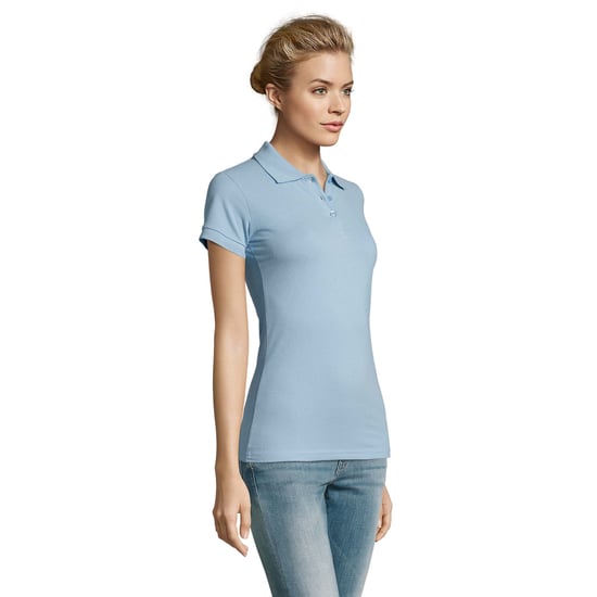 SOLS Womens/Ladies Perfect Polo Shirt (Sky Blue) - Image 3
