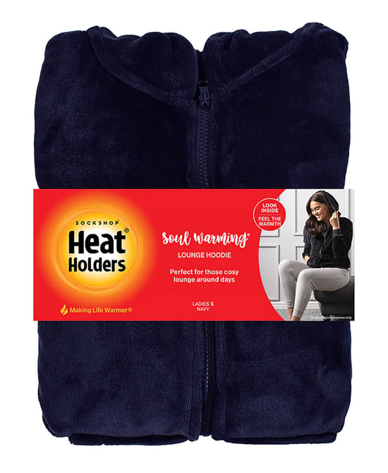 Heat Holders - Sudadera con capucha Soul Warming Soft Fleece Lounge para mujer - Azul marino - Image 2