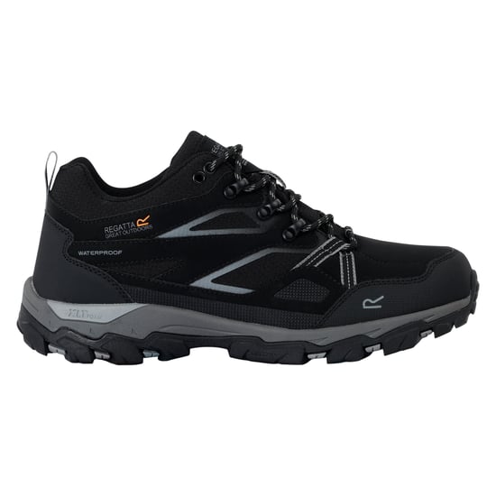 Regatta Mens Holcombe 3 Low Walking Boots (Black/Granite) - Image 1