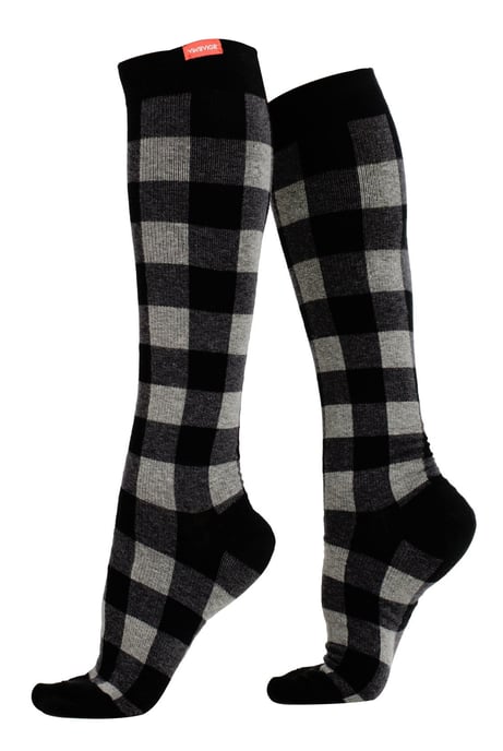 VIM&VIGR - Calcetines de compresión graduada para pantorrilla ancha 20-30 mmhg para hombre y mujer - Gris jaspeado - Image 1