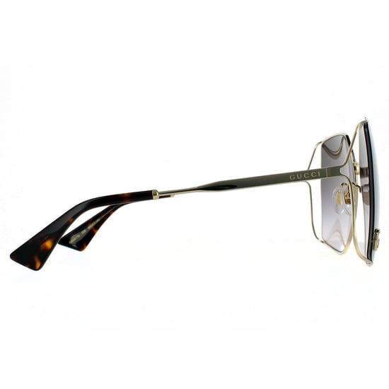 Gucci Square Womens Gold  Grey Gradient  Sunglasses