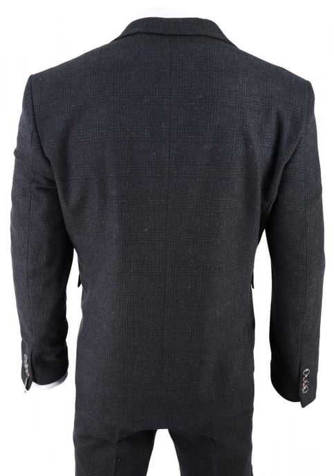Traje de tweed negro de tres piezas para hombre, Peaky Blinders, estilo Gatsby de los años 20, corte clásico a medida - Image 6