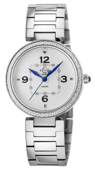 Reloj de acero inoxidable bicolor con diamantes para mujer GV2 Piemonte 14200B de cuarzo suizo - Image 1