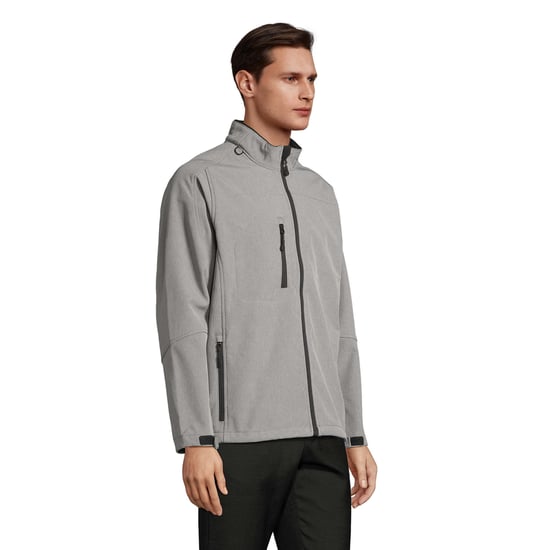 SOLS Mens Relax Soft Shell Jacket (Grey Melange) - Image 3