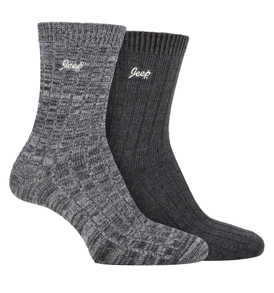 Womens Walking Boot Socks | Jeep | 2 Pack Calcetines Running Poliéster Alto Rendimiento - Carbón / Pizarra - Image 1