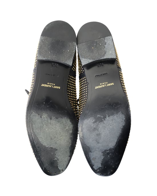 Saint Laurent Studded Accents Oxfords in Black Leather - Image 5
