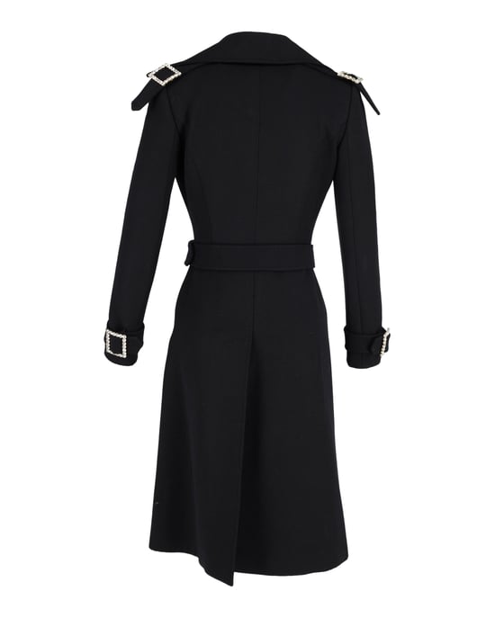 Dolce & Gabbana Double-Breasted Coat with Belt in Black Wool - Image 3