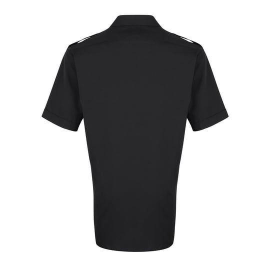 Premier Mens Short-Sleeved Pilot Shirt (Black) - Image 2