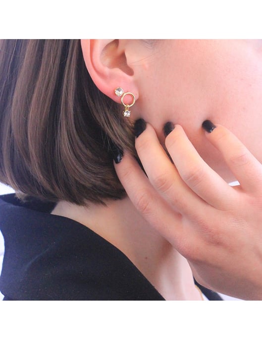 Pendientes Mary - Oro y Cristal - Image 3