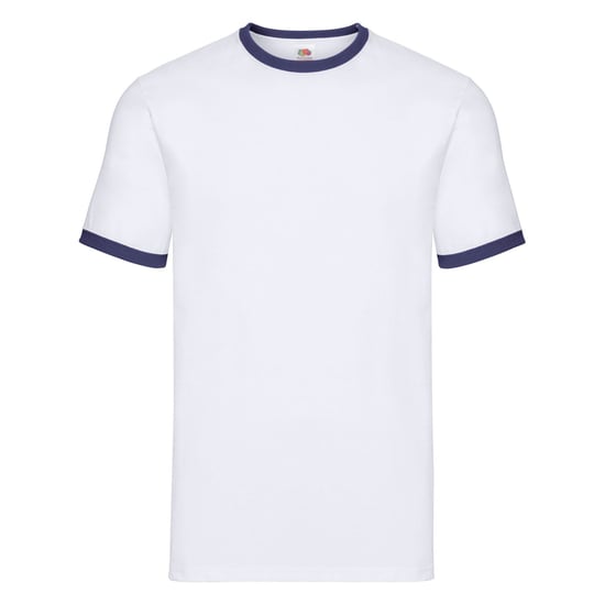 Fruit of the Loom Unisex Adult Ringer T-Shirt (White/Navy) - Image 1