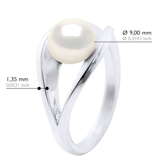 Ring Real Cultured Freshwater Pearl Button 8-9 mm - Image 2