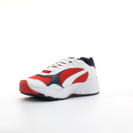 Puma Cell Viper White Red Textile Mens Lace Up Trainers 369505 03