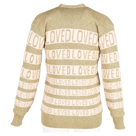 Gucci Loved Oversized Lurex Cardigan in Gold Wool - Image 6