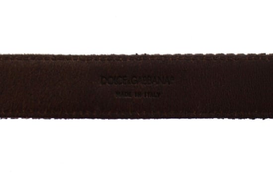 Cinturón de cuero marrón con logo de Dolce & Gabbana para hombre - Image 6