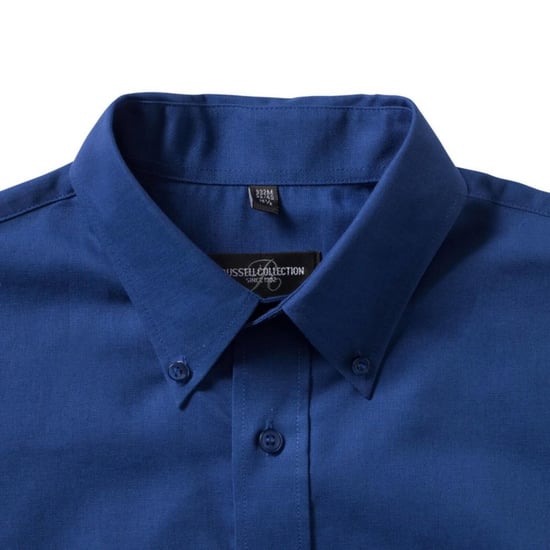 Russell Collection Mens Long Sleeve Easy Care Oxford Shirt (Bright Royal) - Image 4