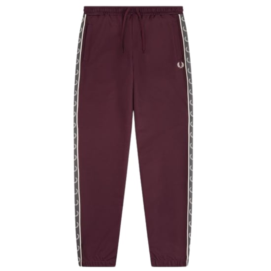 Fred Perry Seasonal Taped Hem Oxblood Red Sweatpants