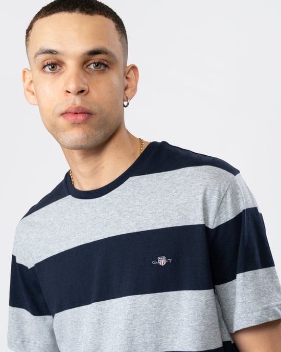GANT Mens Bar Stripe Short Sleeve T-Shirt - Image 2