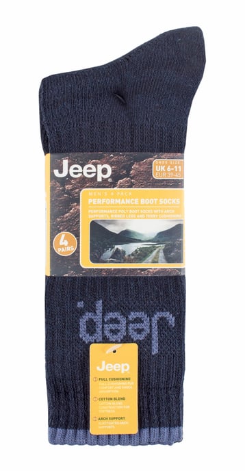 JEEP - 4 Pares de Calcetines de Lujo Anti Ampollas Acolchados para Hombre - Image 2