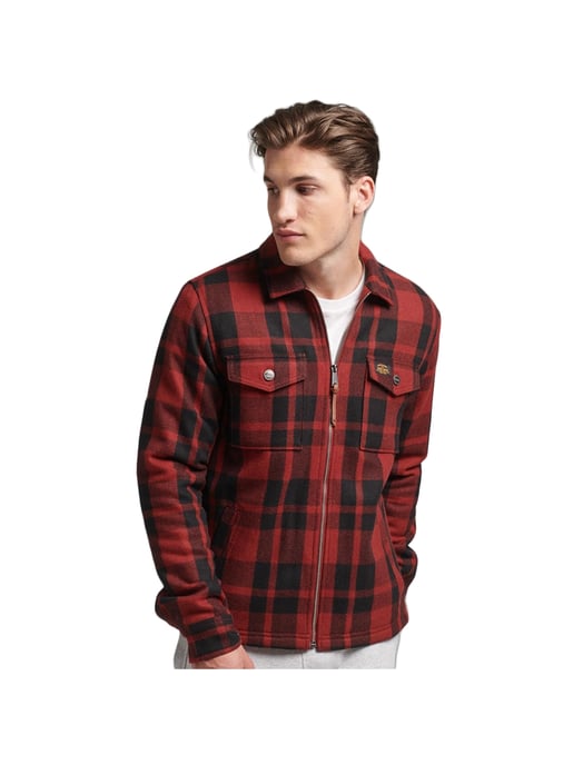 Camisa con cremallera a cuadros de Superdry para hombre - Image 1