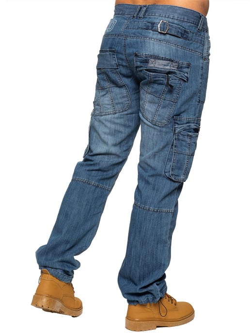 Enzo | Vaqueros de combate para hombre - Azul - Image 3