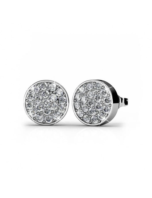 Pendientes Redondos - Plata y Cristal - Image 4