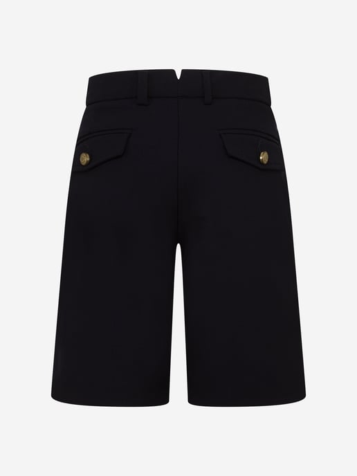 Eleventy Boys Wool Suit Shorts in Navy