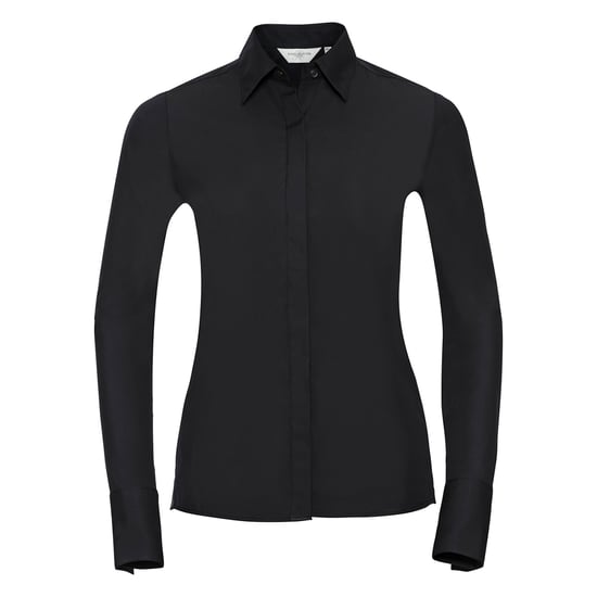 Russell Collection Womens/Ladies Ultimate Stretch Slim Long-Sleeved Shirt (Black) - Image 1