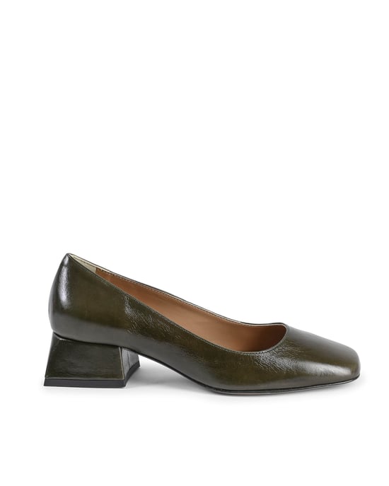 19V69 Italia Zapatillas de Tacón para Mujeres Sofia Naplack Verde Botella - Image 1