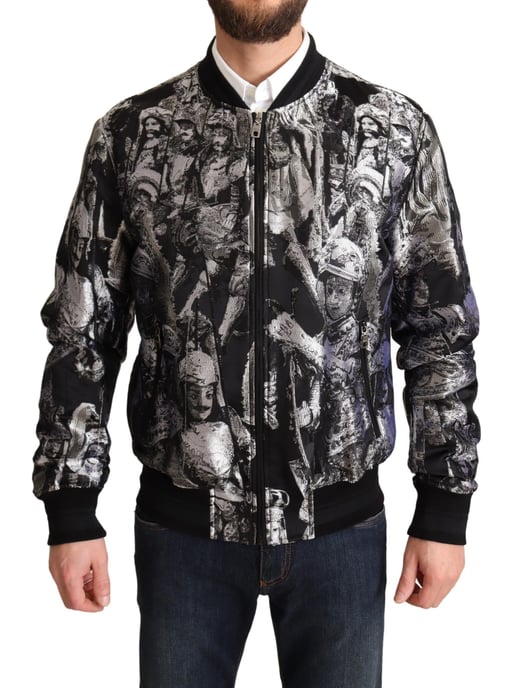 Impresionante Chaqueta Bomber Plateada - Image 1