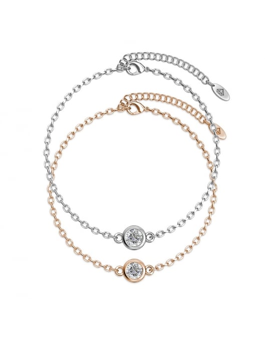 Pulseras con piedras de nacimiento: plata, oro rosa y cristal - Image 1