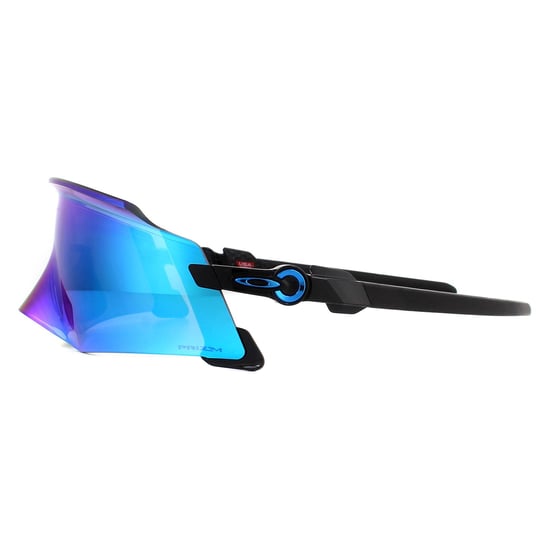 Gafas de sol Oakley Wrap para hombre en negro pulido con Prizm Sapphire - Image 3