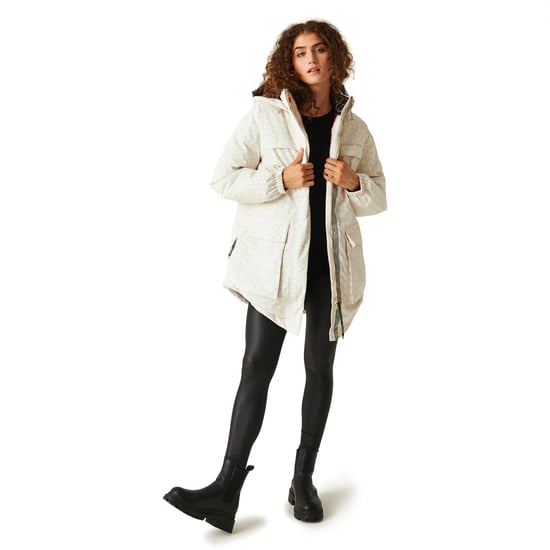 Regatta Womens/Ladies Christian Lacroix Cailar Pearl Longline Waterproof Jacket (Beige/Black) - Image 4