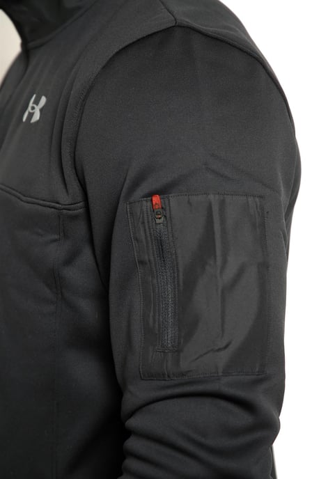 Under Armour Chaqueta de chándal con cremallera de un cuarto de tejido polar para hombre en negro - Image 4