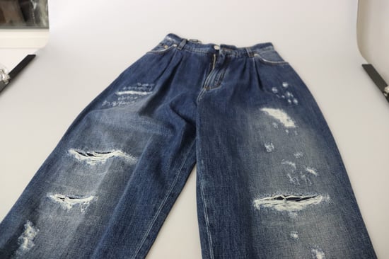 Pantalones de mujer de corte holgado de talle alto en azul lavado de Dolce & Gabbana - Image 6