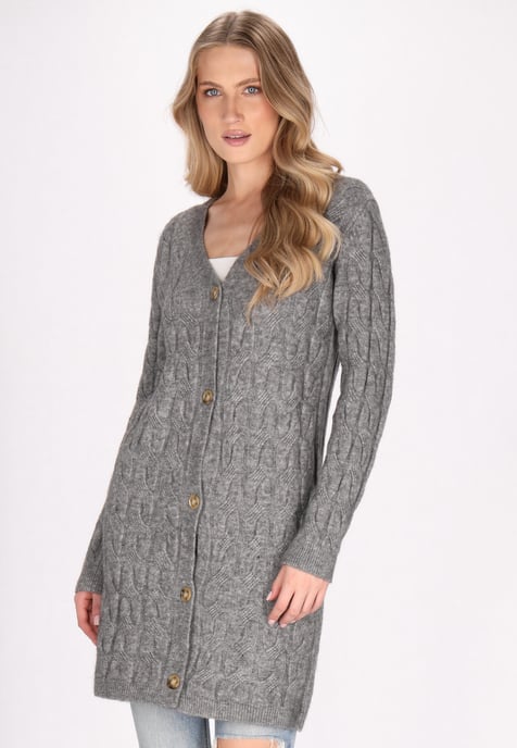 Dreimaster Cardigan women Grey melange - Image 3
