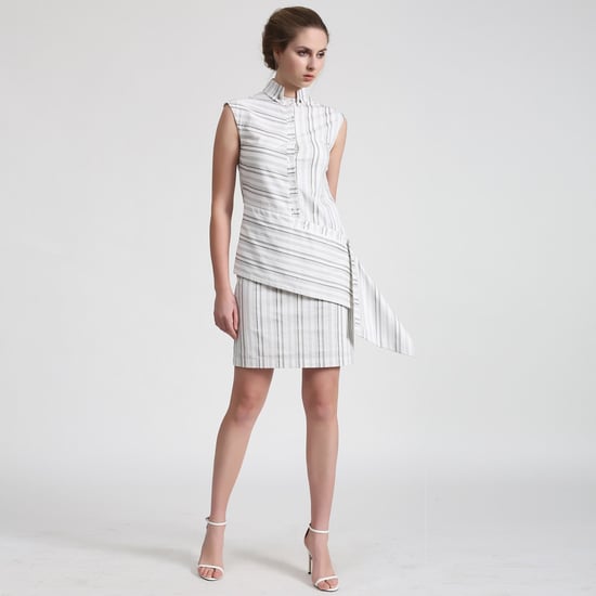 Removable Sleeves Structured Shirt Dress - Image 1