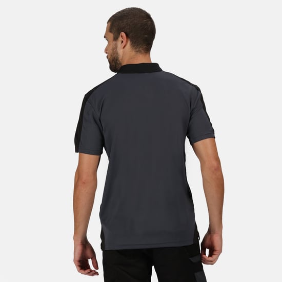 Regatta Mens Contrast Coolweave Polo Shirt (Seal Grey/Black)