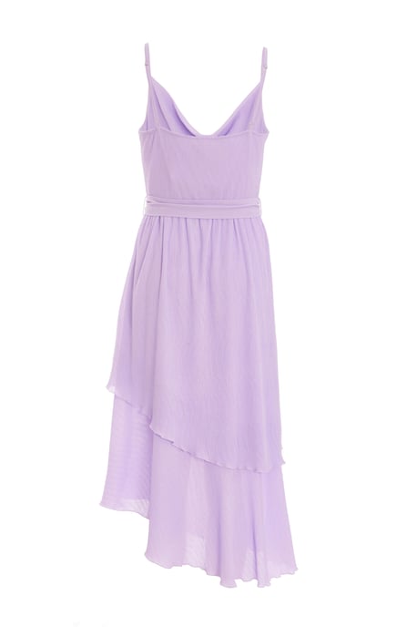 Lilac Crinkle Tiered Midi Dress