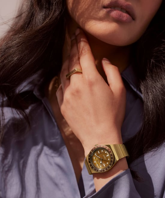 Timex Q Diver Inspiration Women's Gold Watch TW2V92500 - Image 5