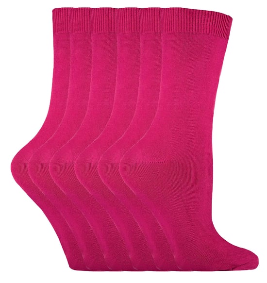 Sock Snob - 6 pares de calcetines de algodón de colores lisos para mujer - Image 1