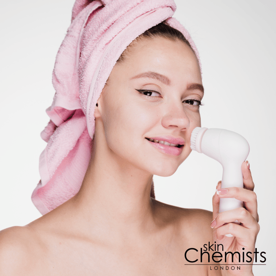 skinChemists Cepillo Limpiador Avanzado Facial y Corporal  4 Cabezales - Image 3